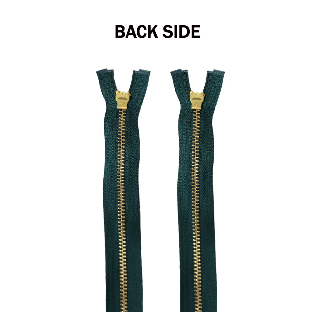 Bottle Green Color Ykk Zip 20 25 inches with golden chain