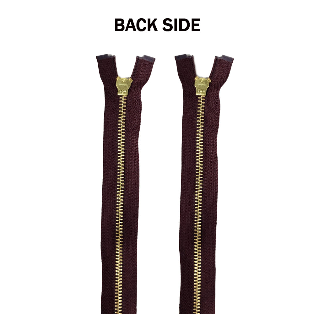 Wine Color Ykk Zip 20" 25 inches with golden chain