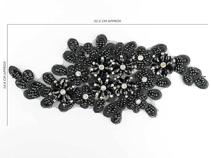 Stylish Black Embellished Patch for Outfits & Accessories