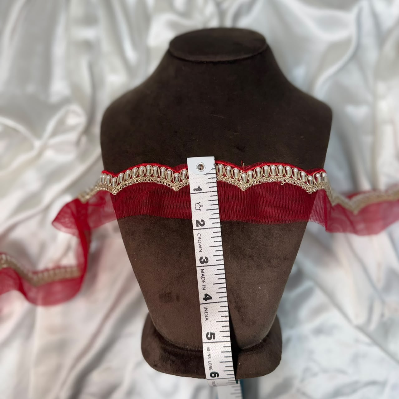 Designer Embroidered Lace with Pearl Work