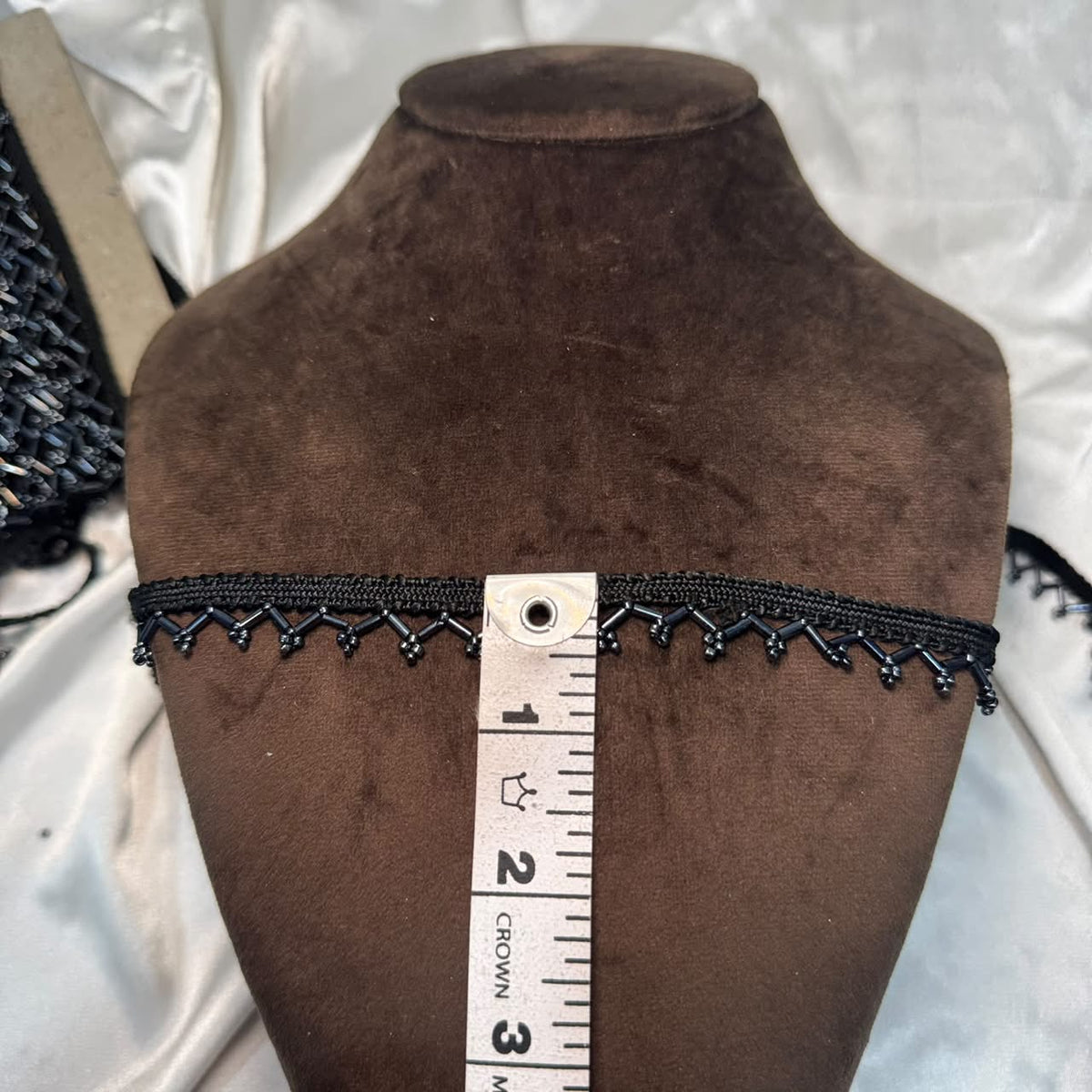 Black Beaded Handwork Lace Border