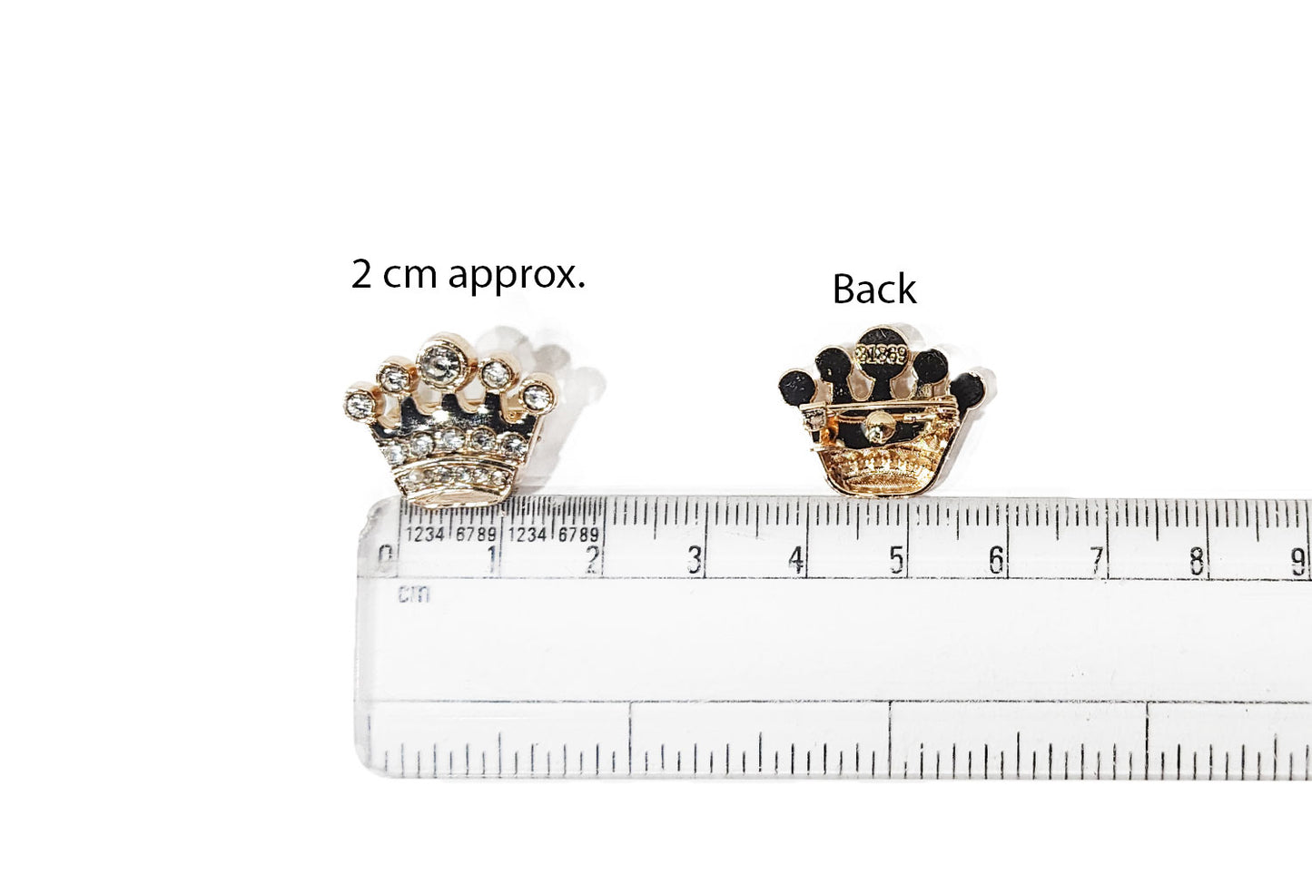 Golden Color Crown Design Brooches - with back pin