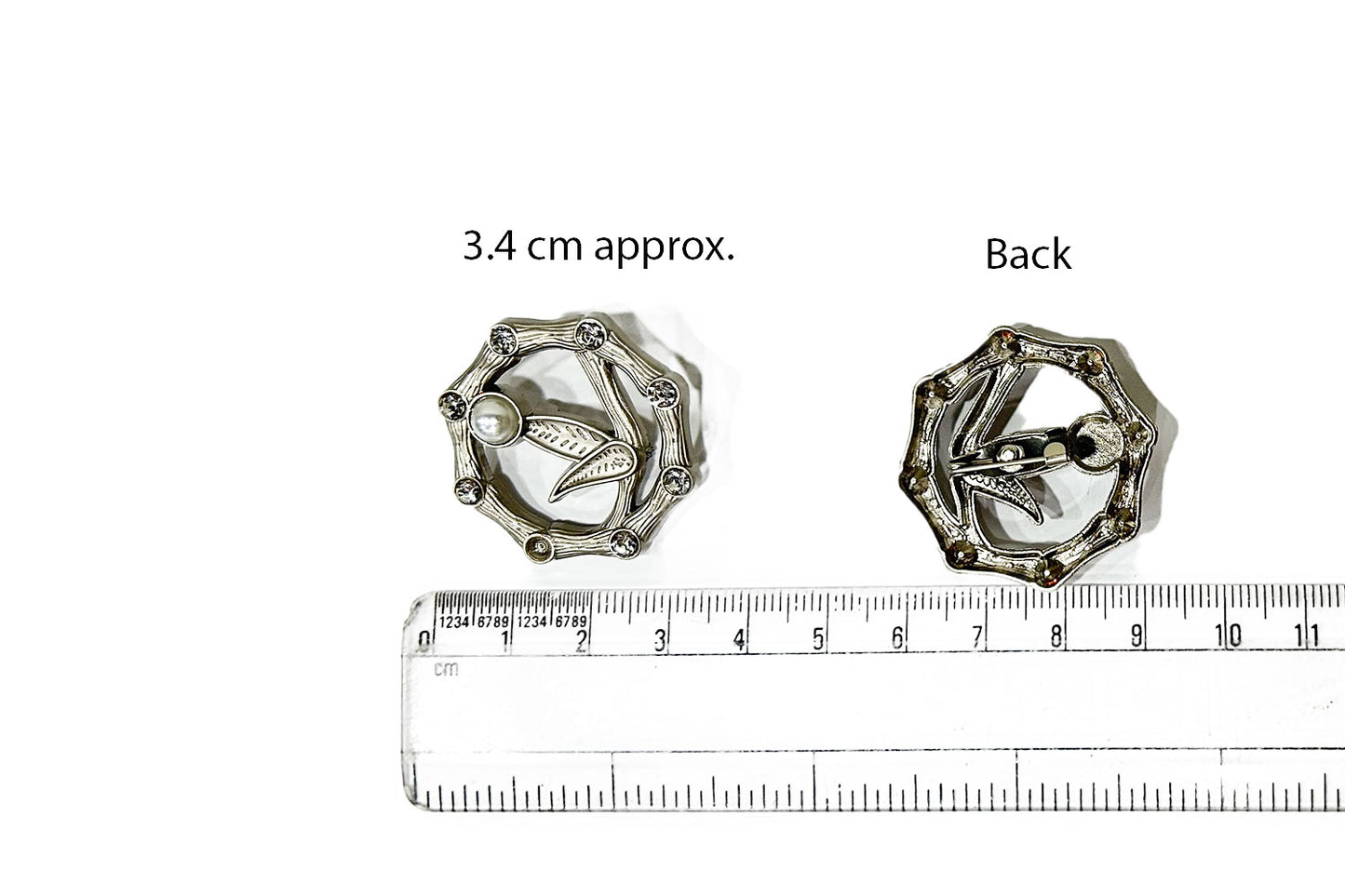 Designer Brooches with Center Pearl - with back pin