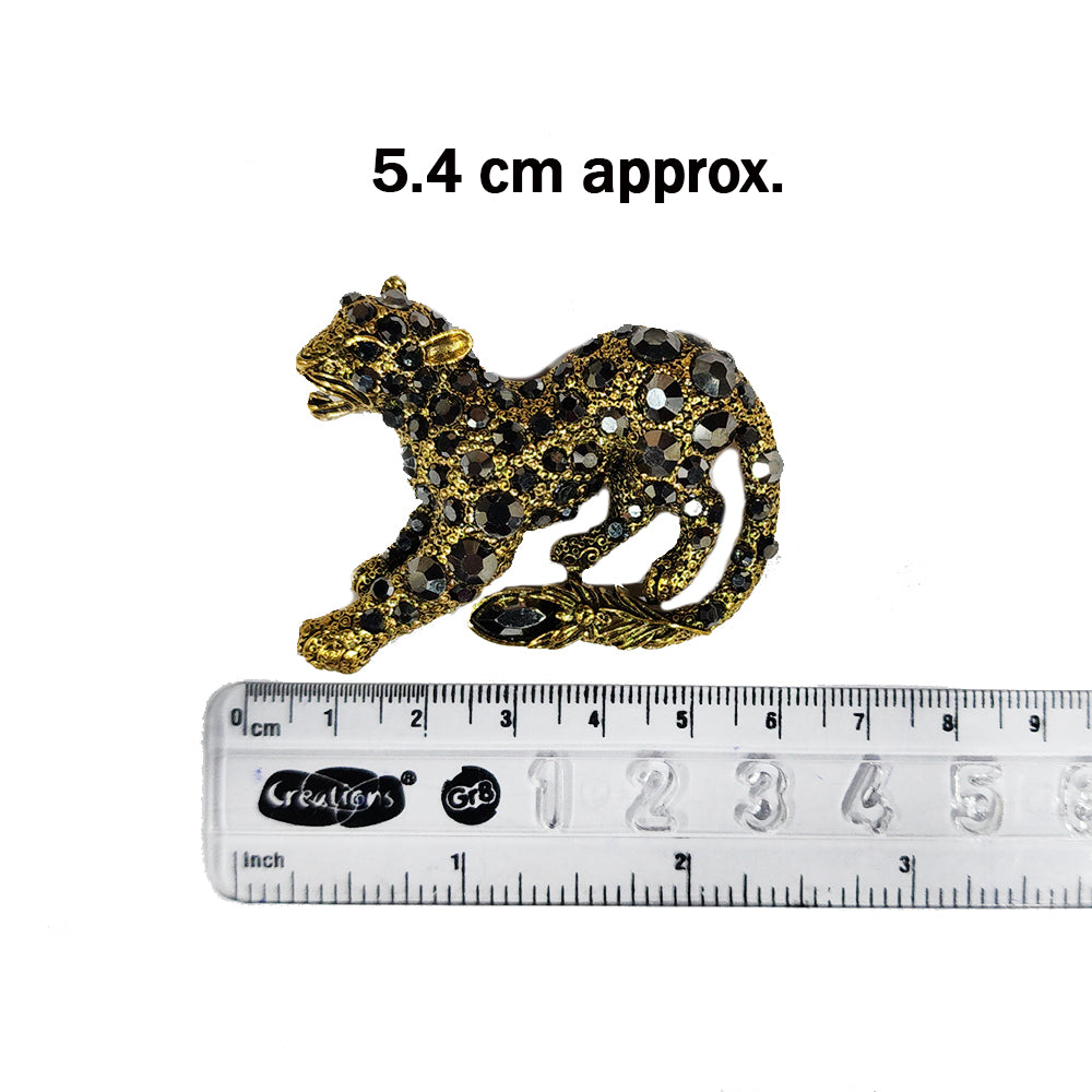 Premium Golden Color Leopard Design Brooch Lapel Pin with back pin