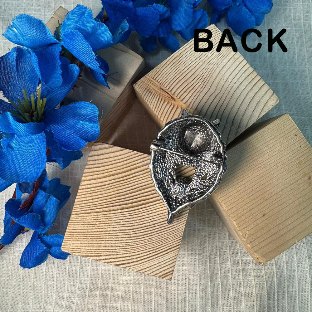 Designer Silver Color Wolf Design Brooch