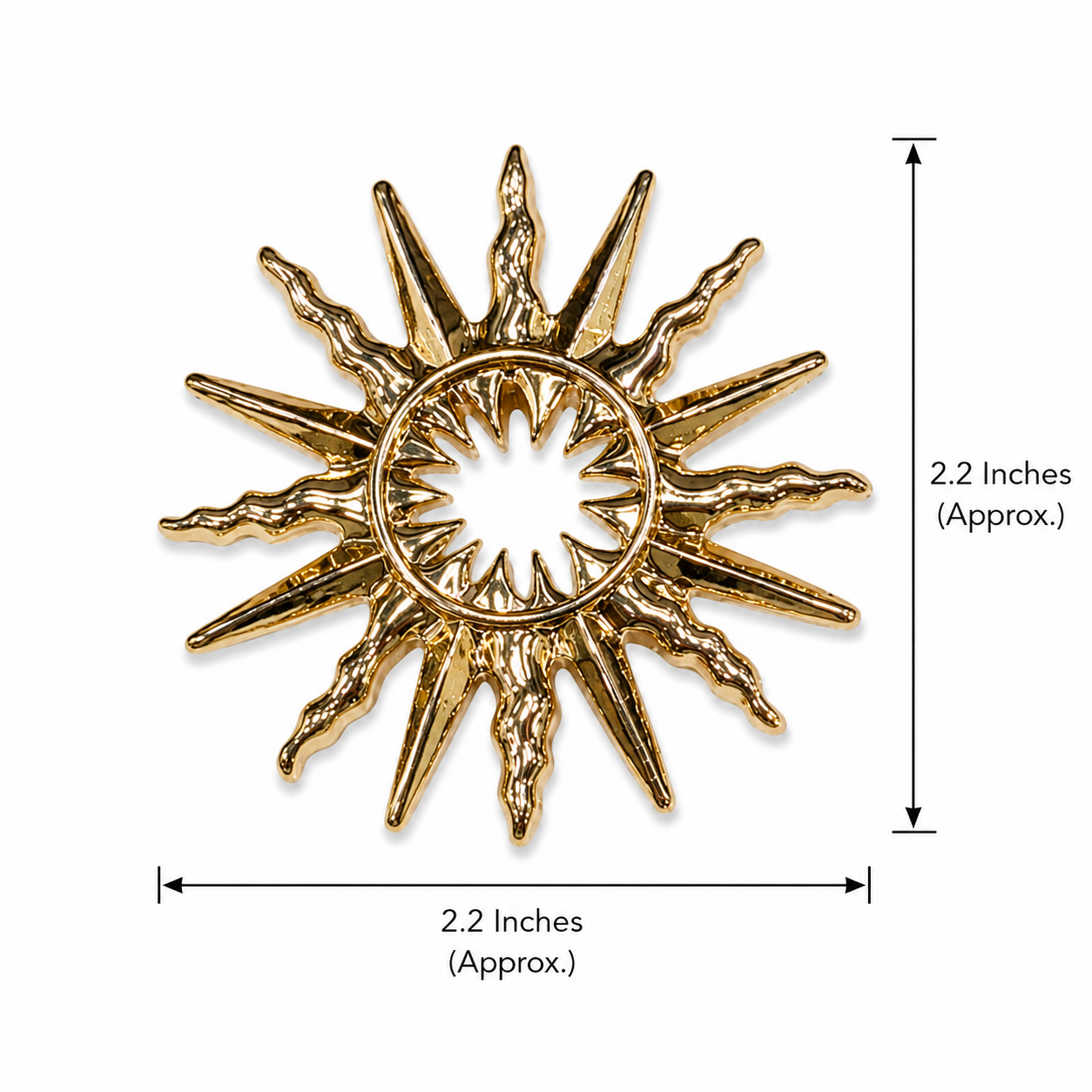 Golden Celestial Sun Brooch Pin