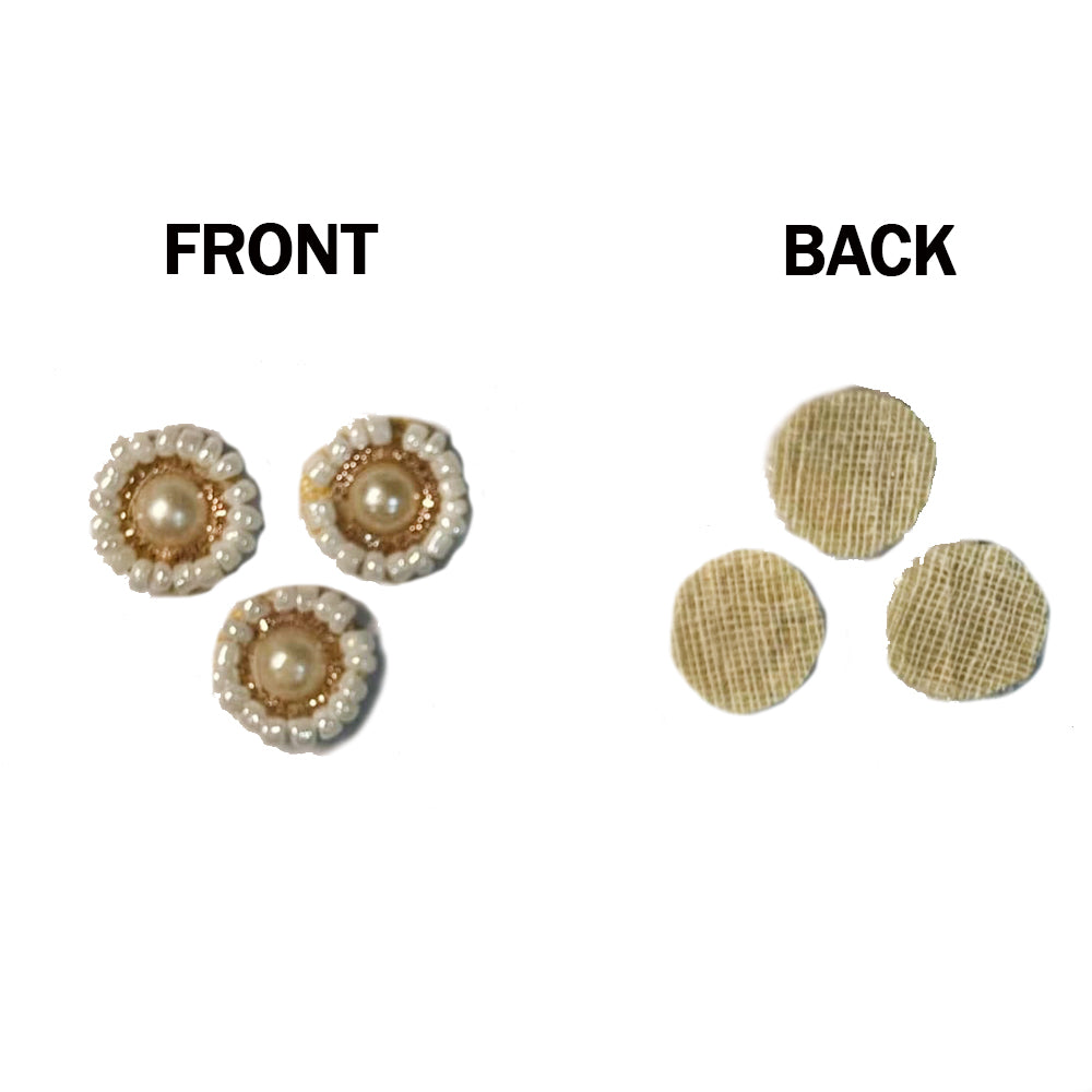 Round Pearl and Moti work Small Butti Patch 20 Pc