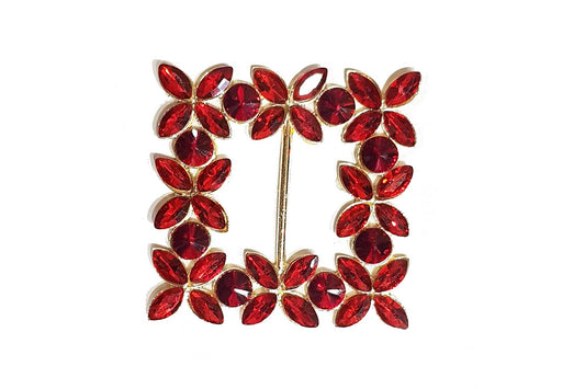 Square Shape Glass Stones work Fancy Metal Buckles