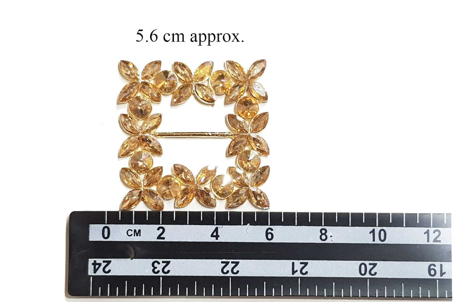 Square Shape Glass Stones work Fancy Metal Buckles