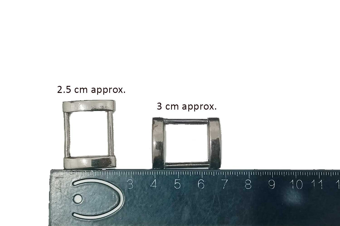 Metallic Grey Color Rectangle Belt Buckles 6 Pcs