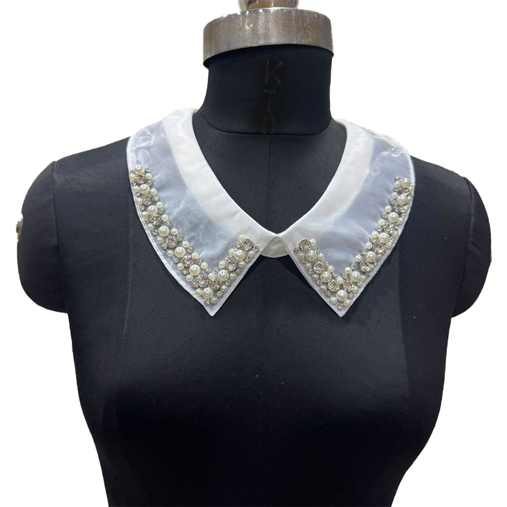 Designer Pearl & Stone Embellished Collar