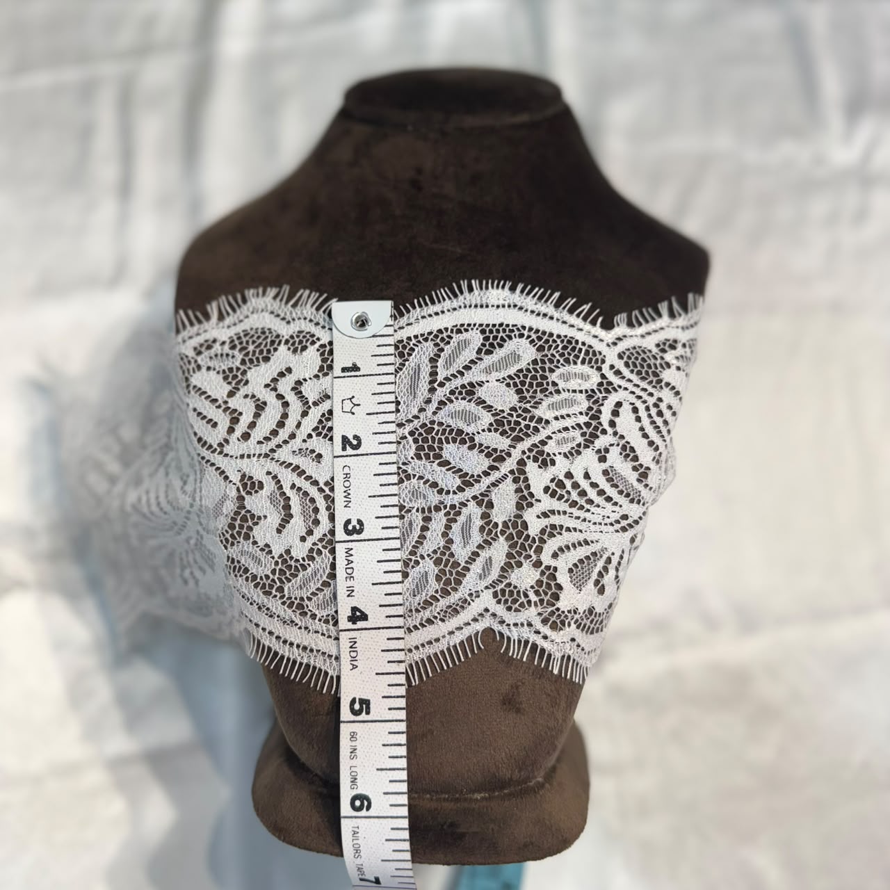 Soft White Floral Chantilly Lace Border