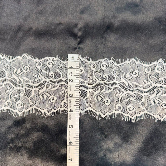 Designer Soft White Chantilly Lace Border Trim
