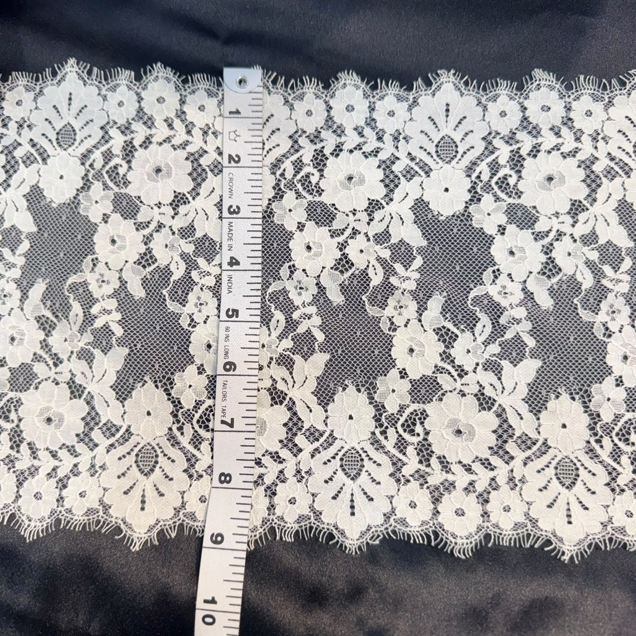 Premium White Broad Chantilly flower Lace