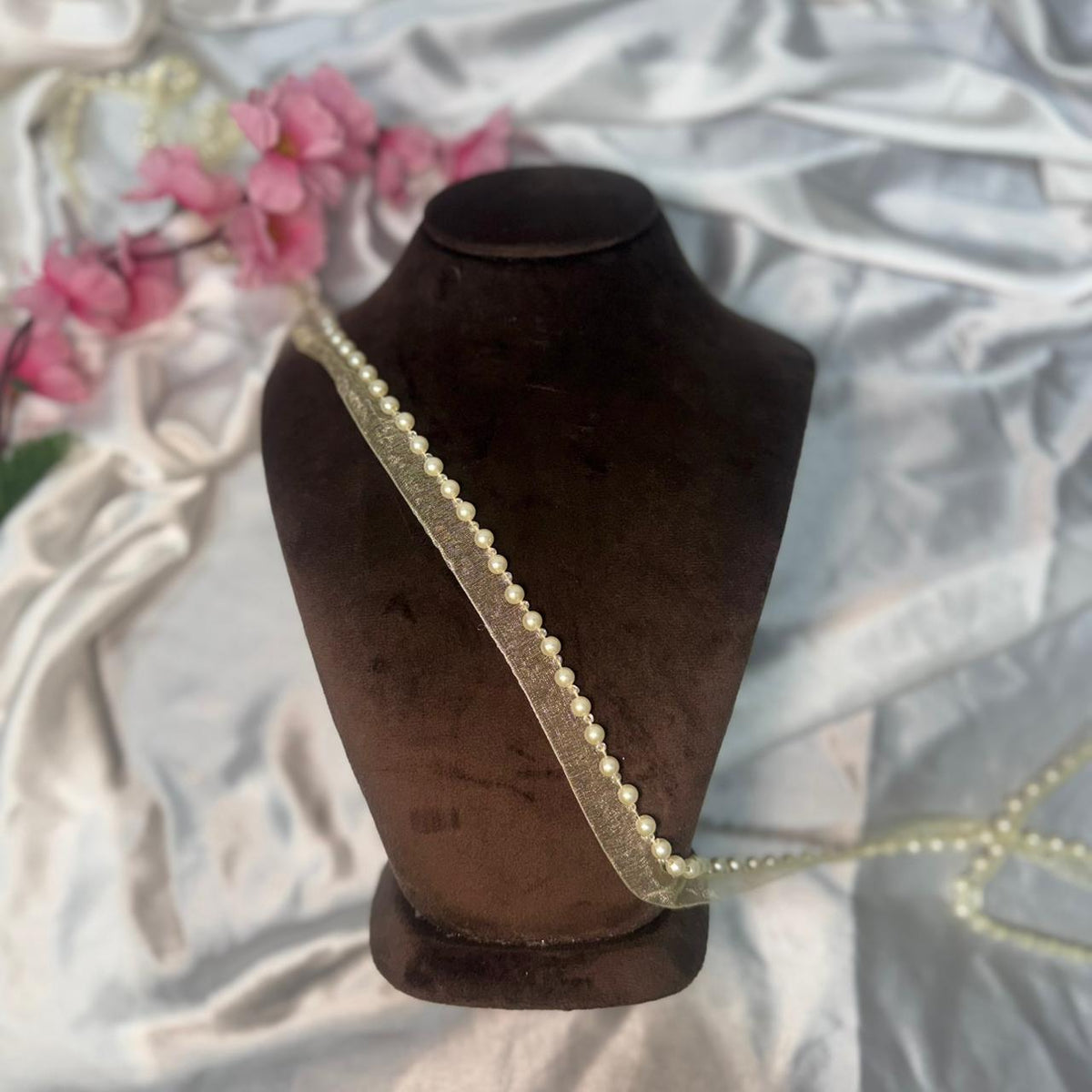 Luxury Pearl Work Sewing Lace Border