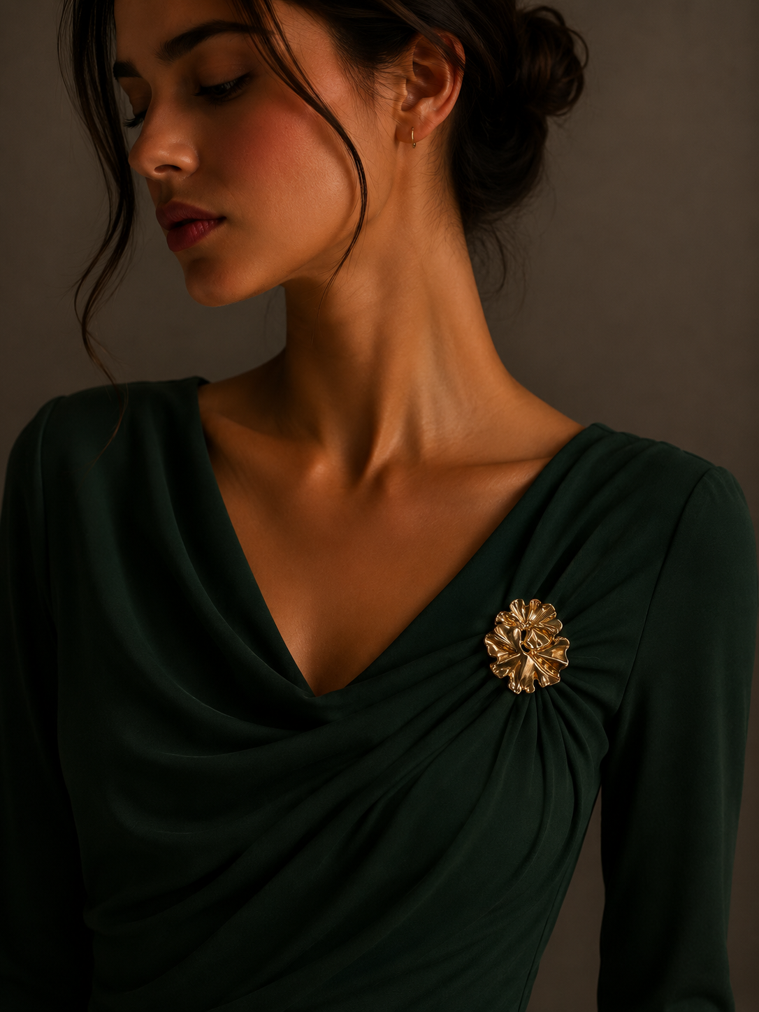 Rose Gold Abstract Floral Brooch Pin