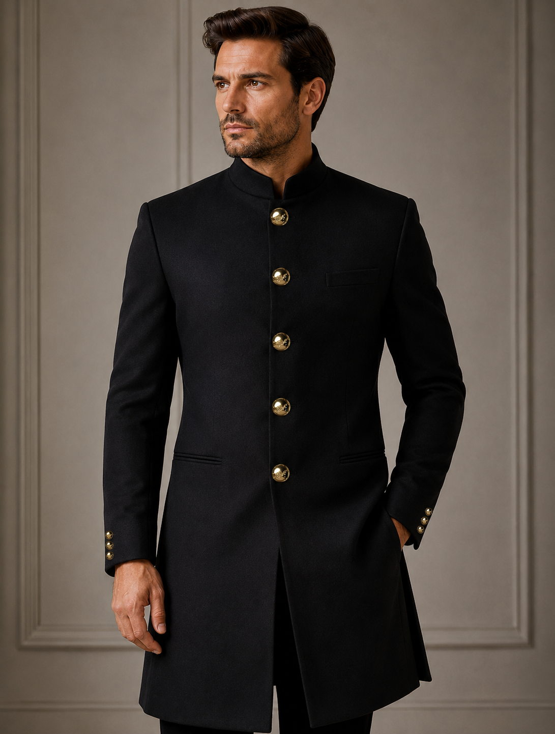 Shiny Light Gold Round Metal Coat/Blazer Buttons