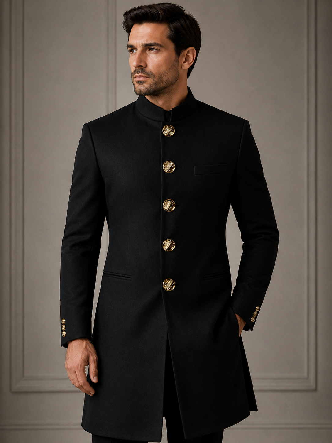 Light Gold Round Metal Coat/Blazer Buttons