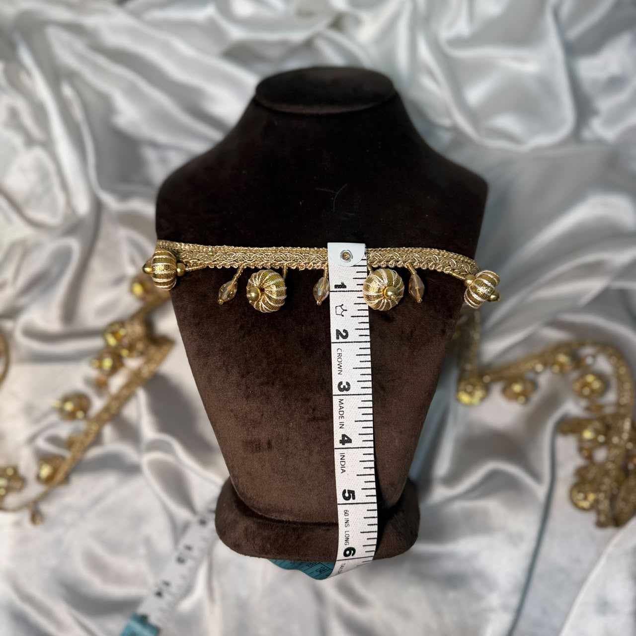 Golden Ghungroo Tassel Lace Border