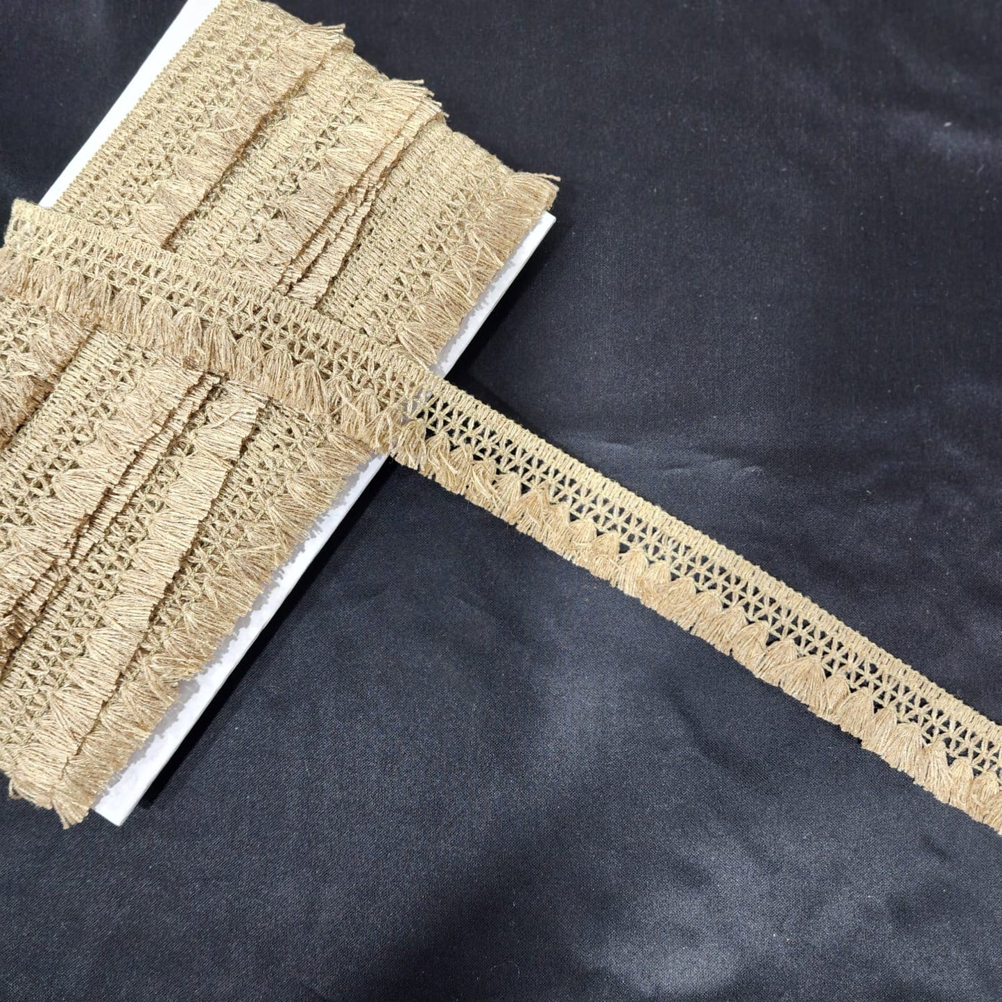 Golden Color Fringes Jute Lace Pack of 18 meters approx