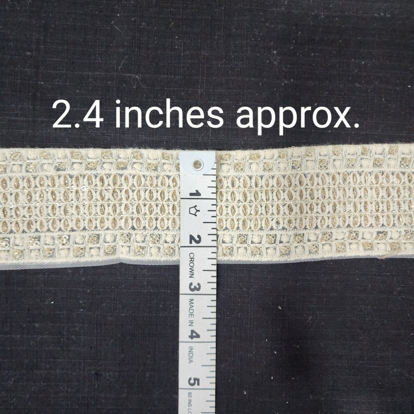 Off white color Dyeable Lakhnavi Lace