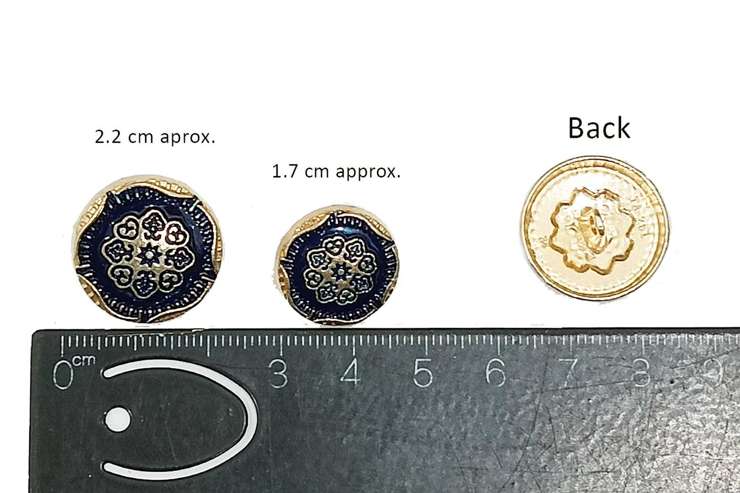 Blue-Golden Round Shape Blazer/Coat Buttons