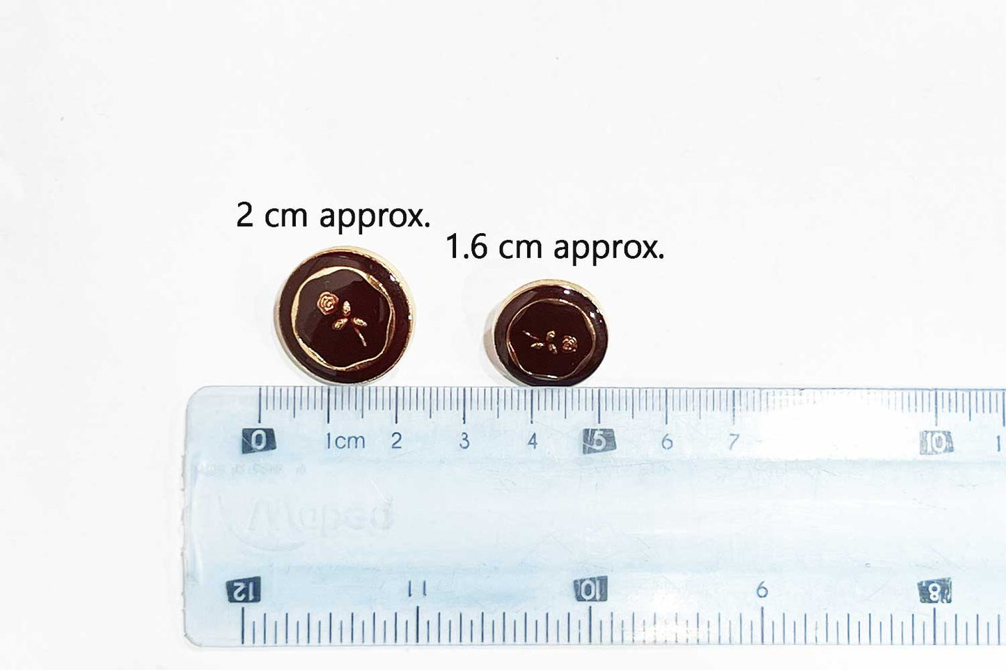 Marron Round Shape Rose Print Coat Blazer Buttons