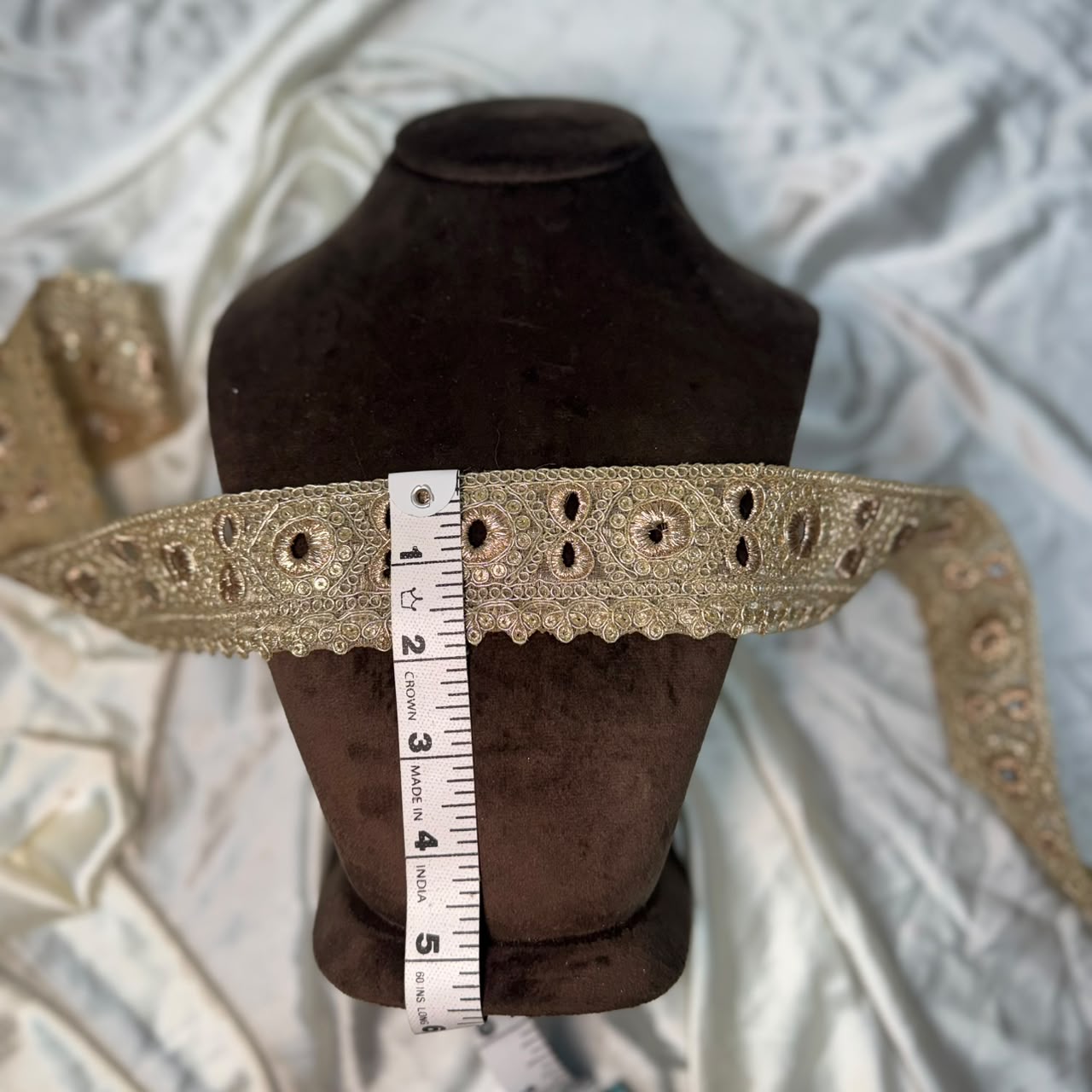Designer circle Machine work Embroidered lace