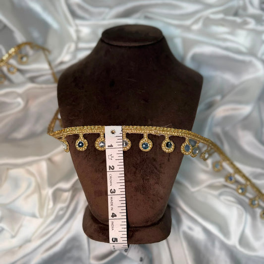 Gold Mirror Embellished Decorative Lace Trim