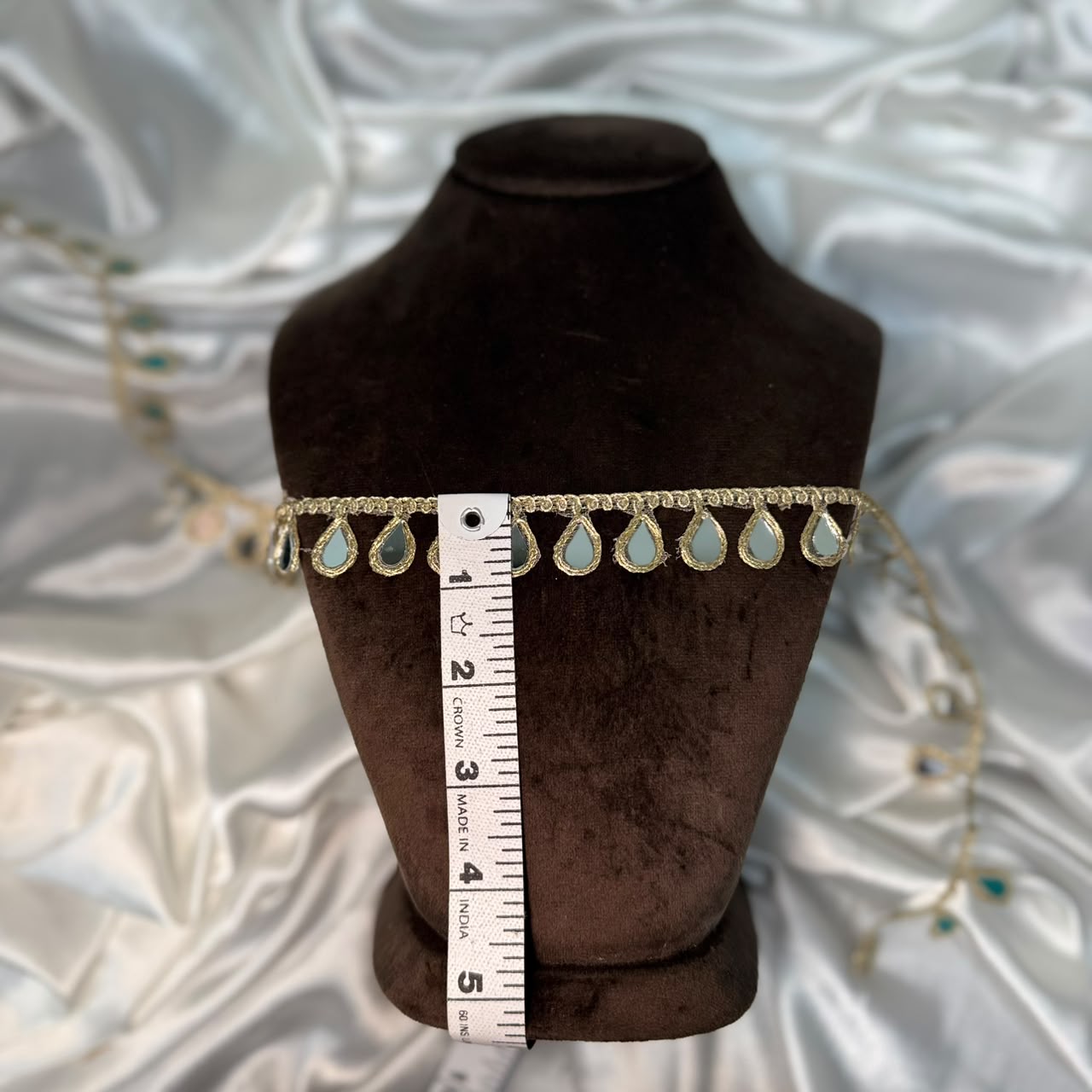 Premium Teardrop Mirror Embroidered Lace Border
