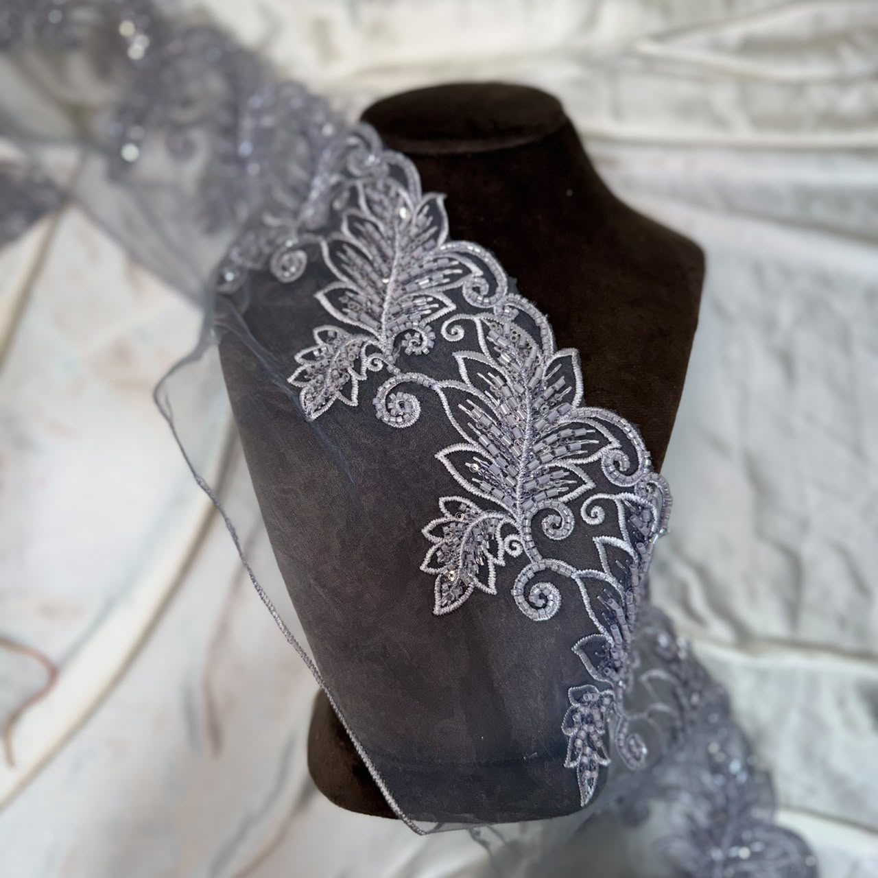 Premium Floral Organza Embroidered Lace Border