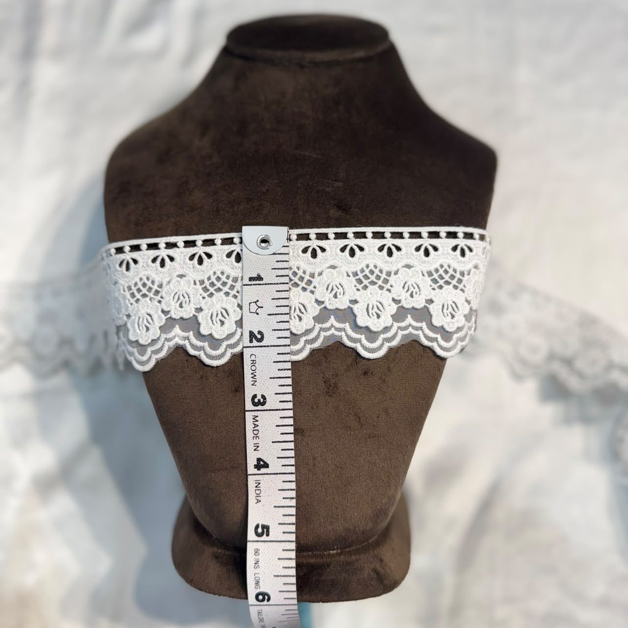 White Floral Organza Embroidered Lace Trim