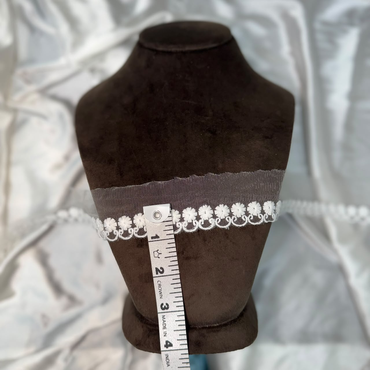 Premium White Floral Net Lace Border