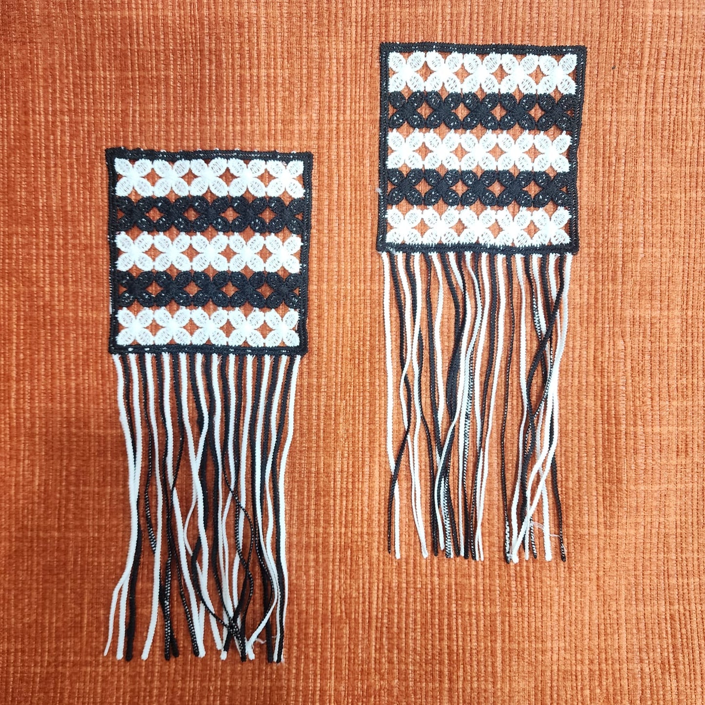 White Black Crosia pocket patch