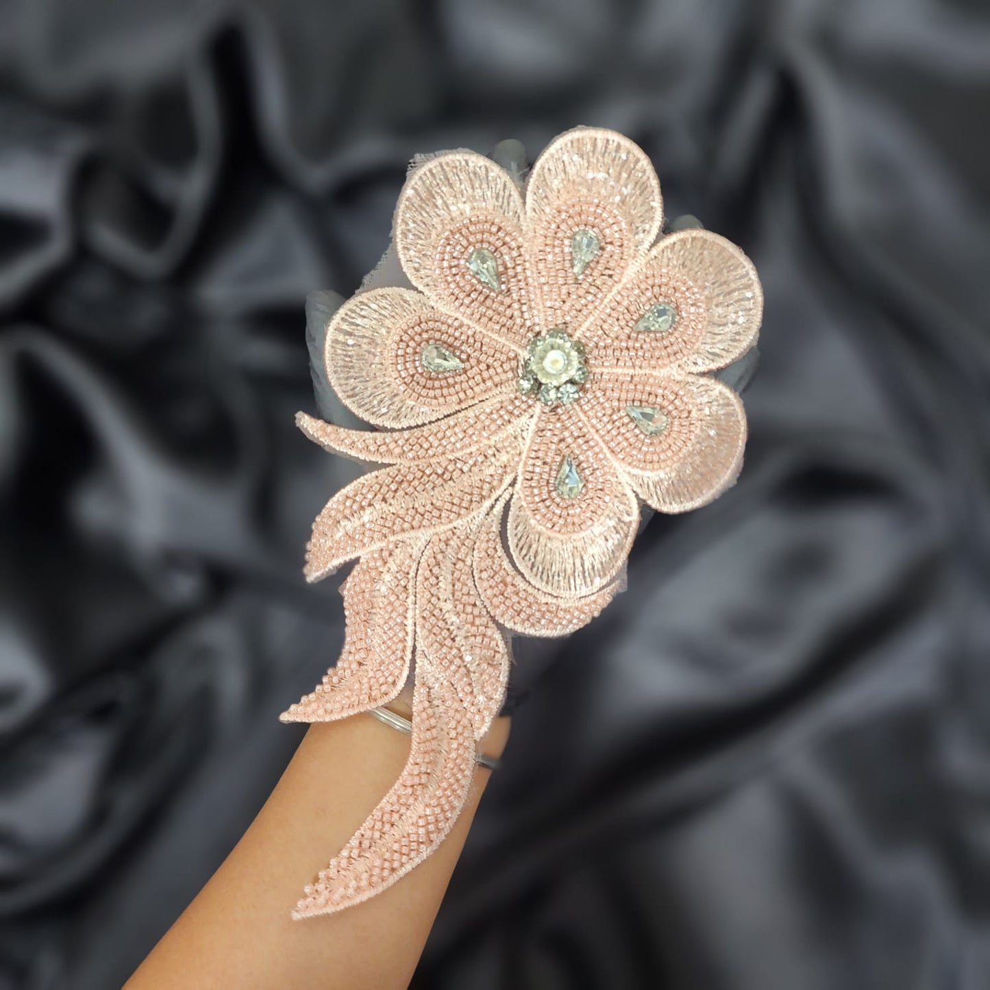 Beads work Flower shaped Patch