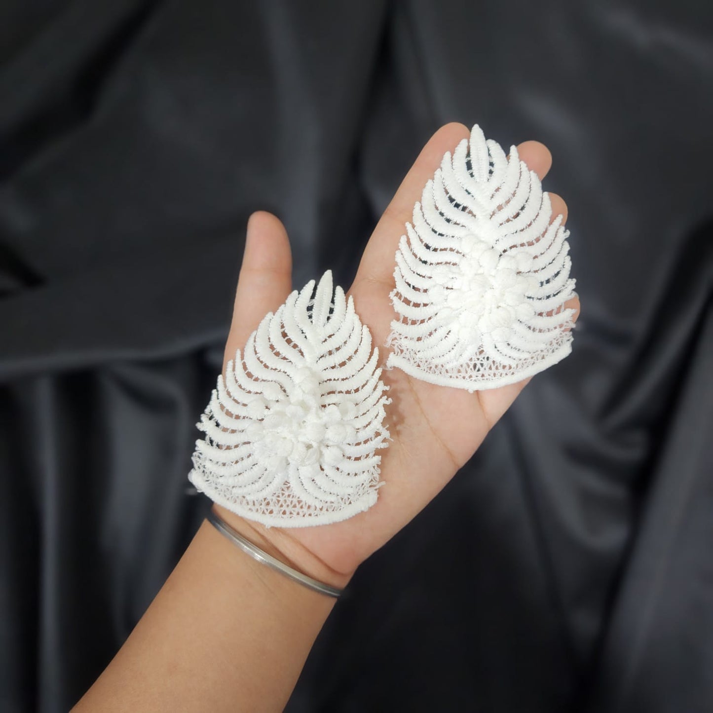 Package of 4 Pcs White Color Patch Applique