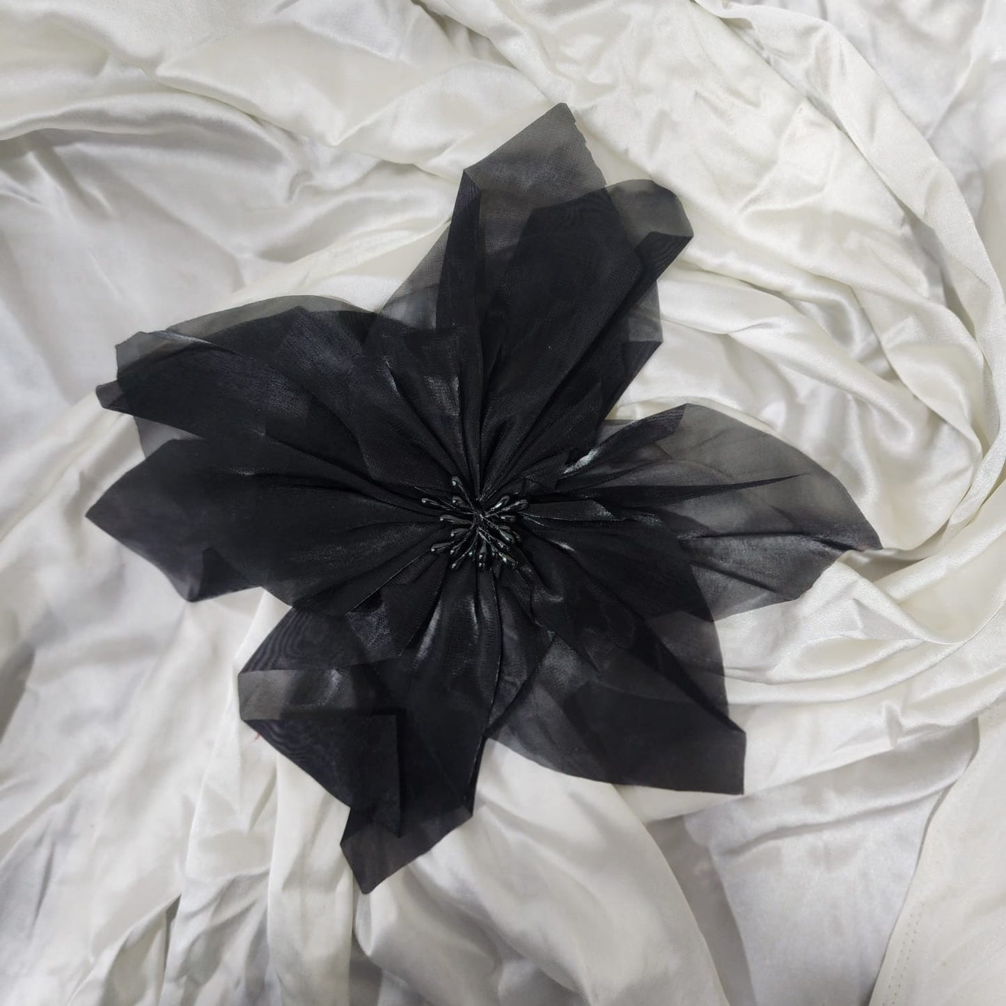 Black color Flower shape Patch