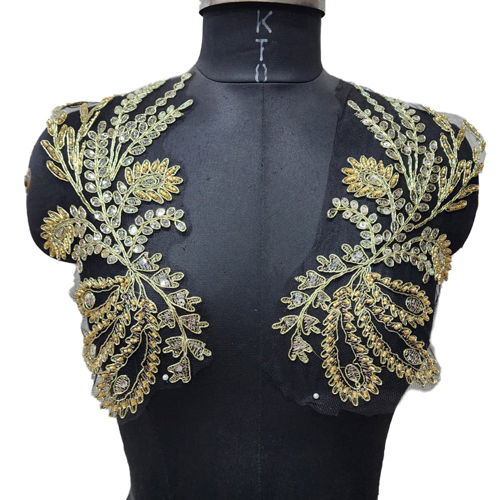 Black Golden Color Net Base Patch 2 Pcs