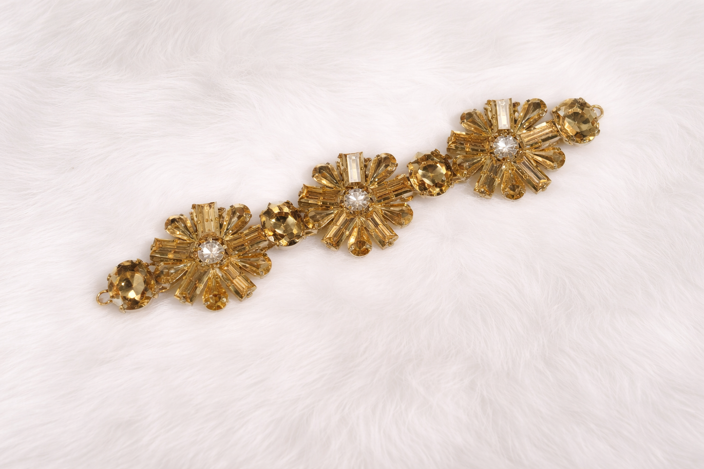 Designer Gold Color Metal Stone Patch