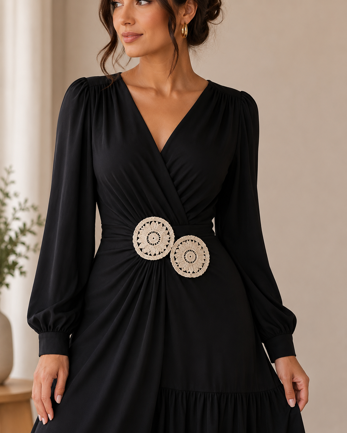 Floral Round Applique Patches (2 piece)