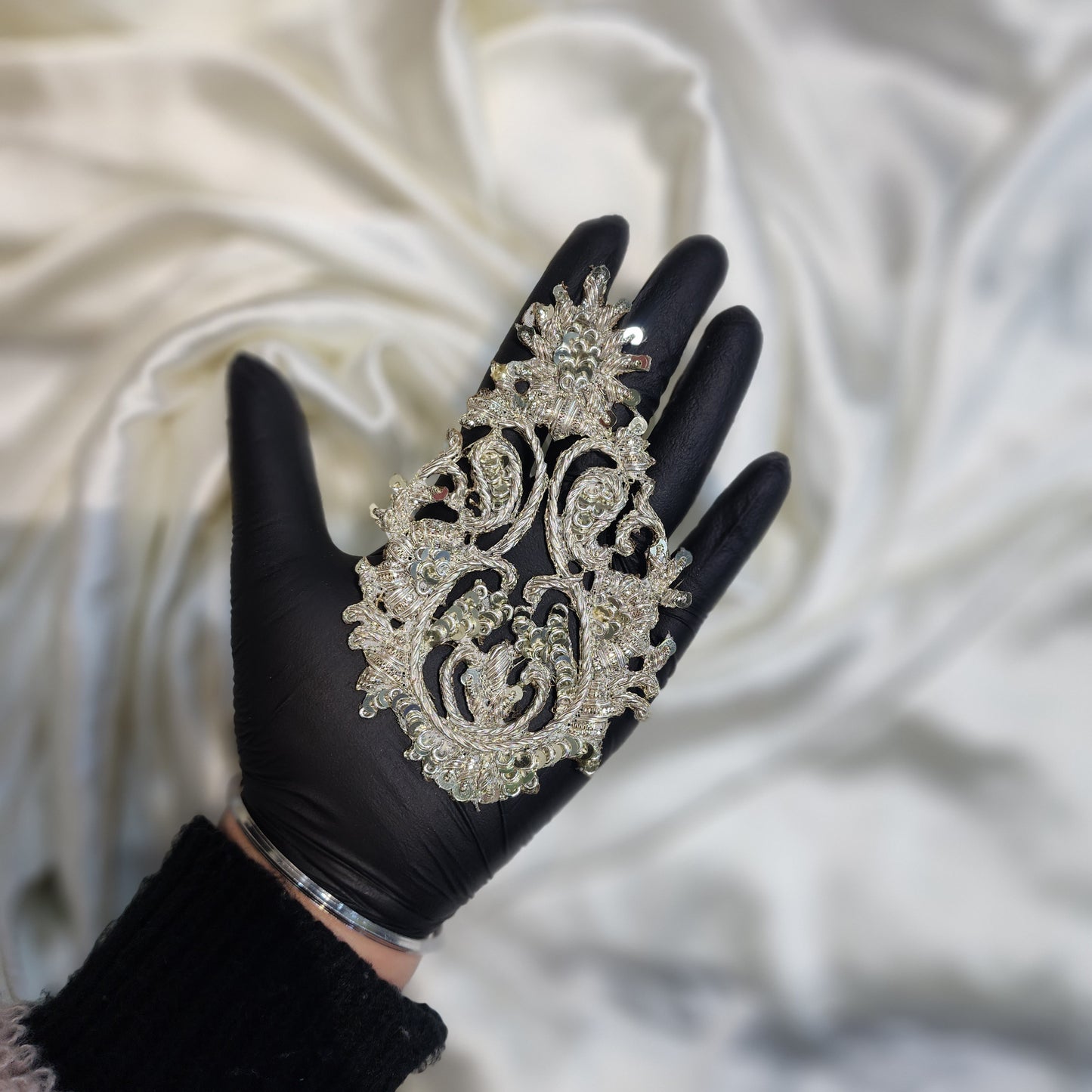 Handwork patch with sequins work