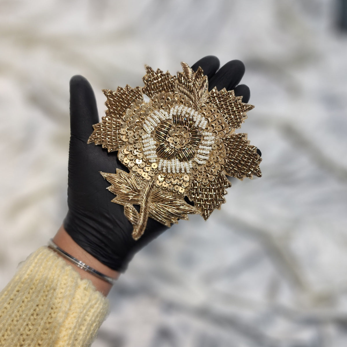 Sequins work Hand Embroidery Patch