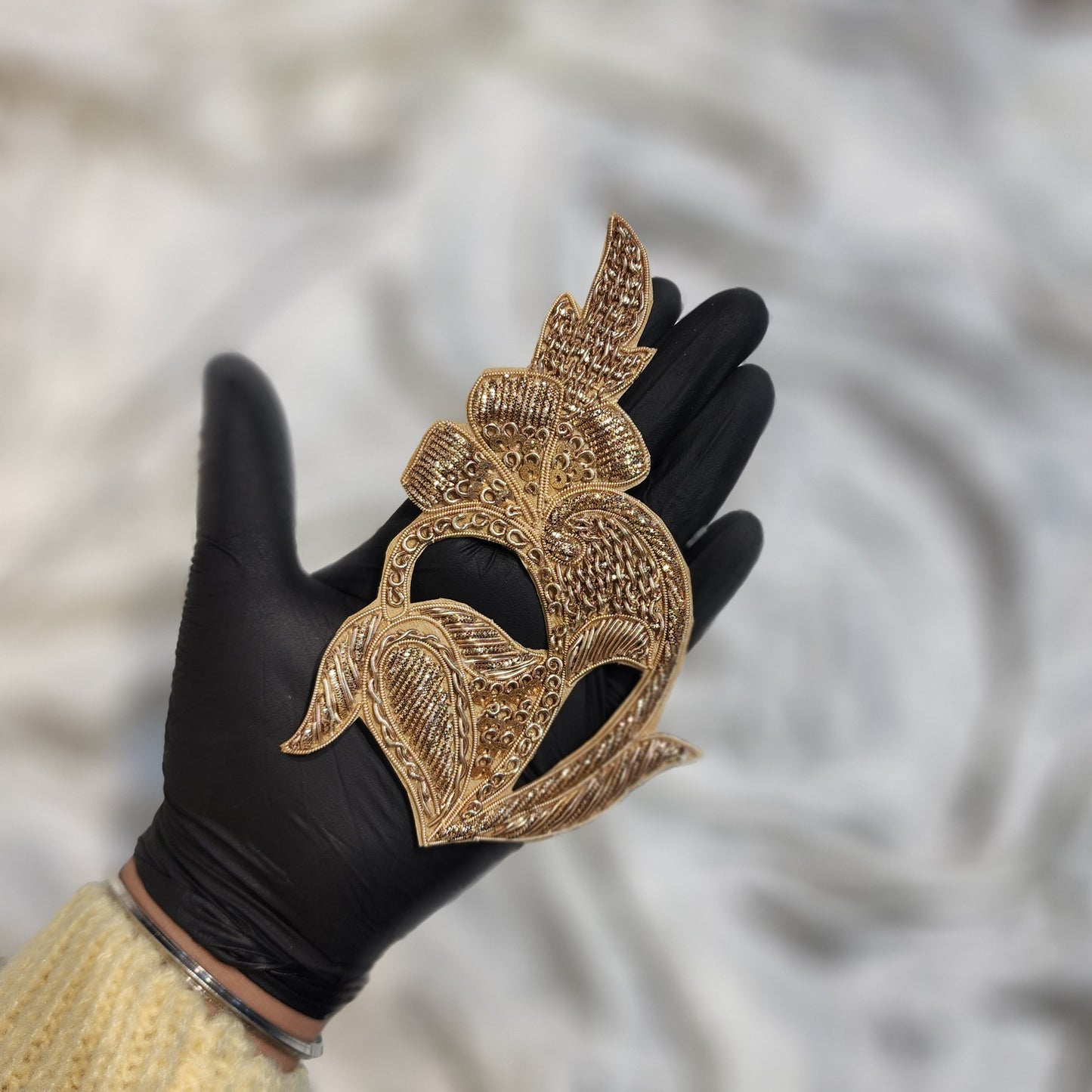 Golden Color Zardozi Handwork Patch