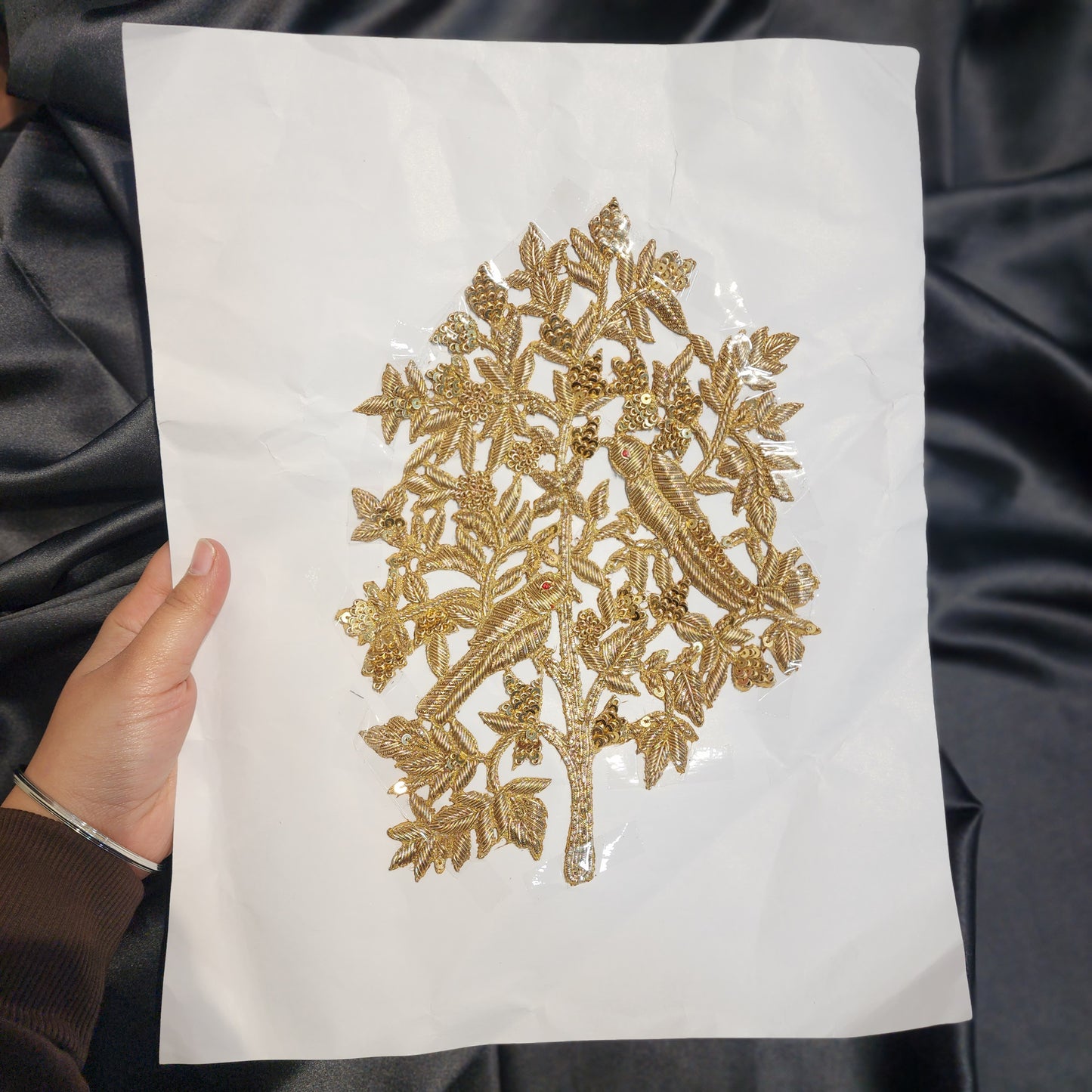 Tree shaped Dabka Work Patch 1 Piece