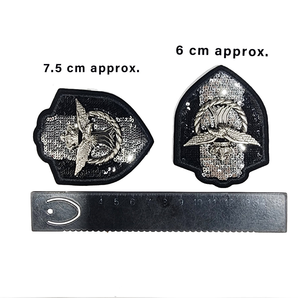 Silver Black Eagle Embossed Designer Men Shirt Patch 1 Piece