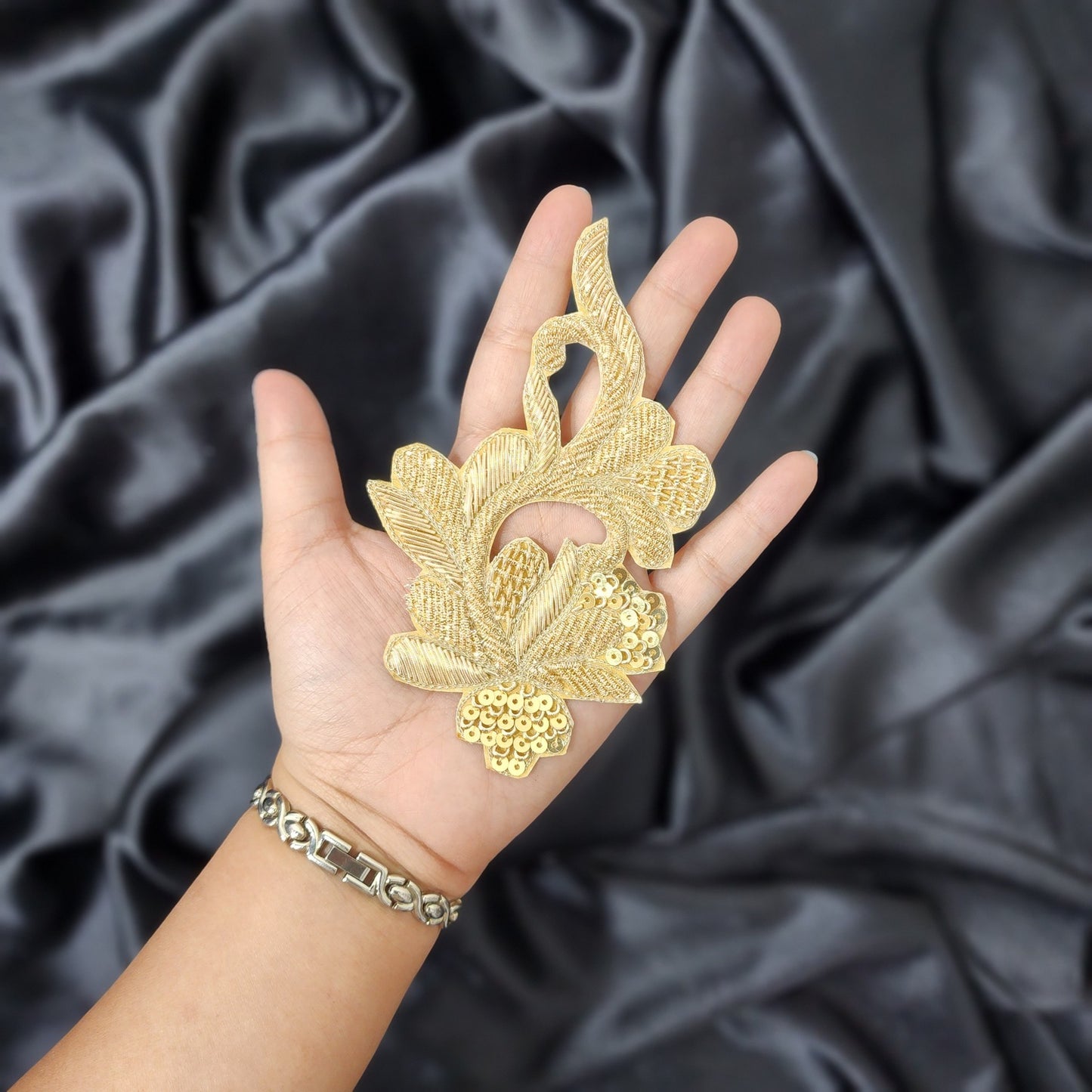 Golden color Handwork Zardozi Patch 1 Piece