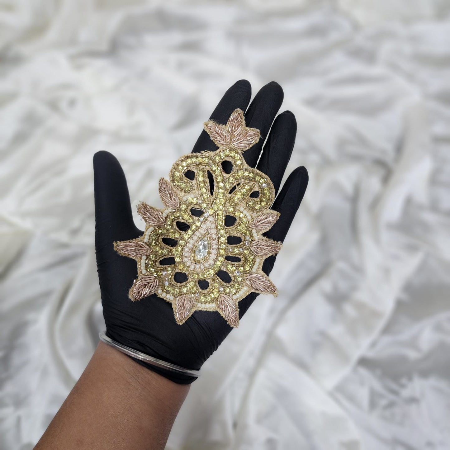 Dabka and Stonework Handwork Patch