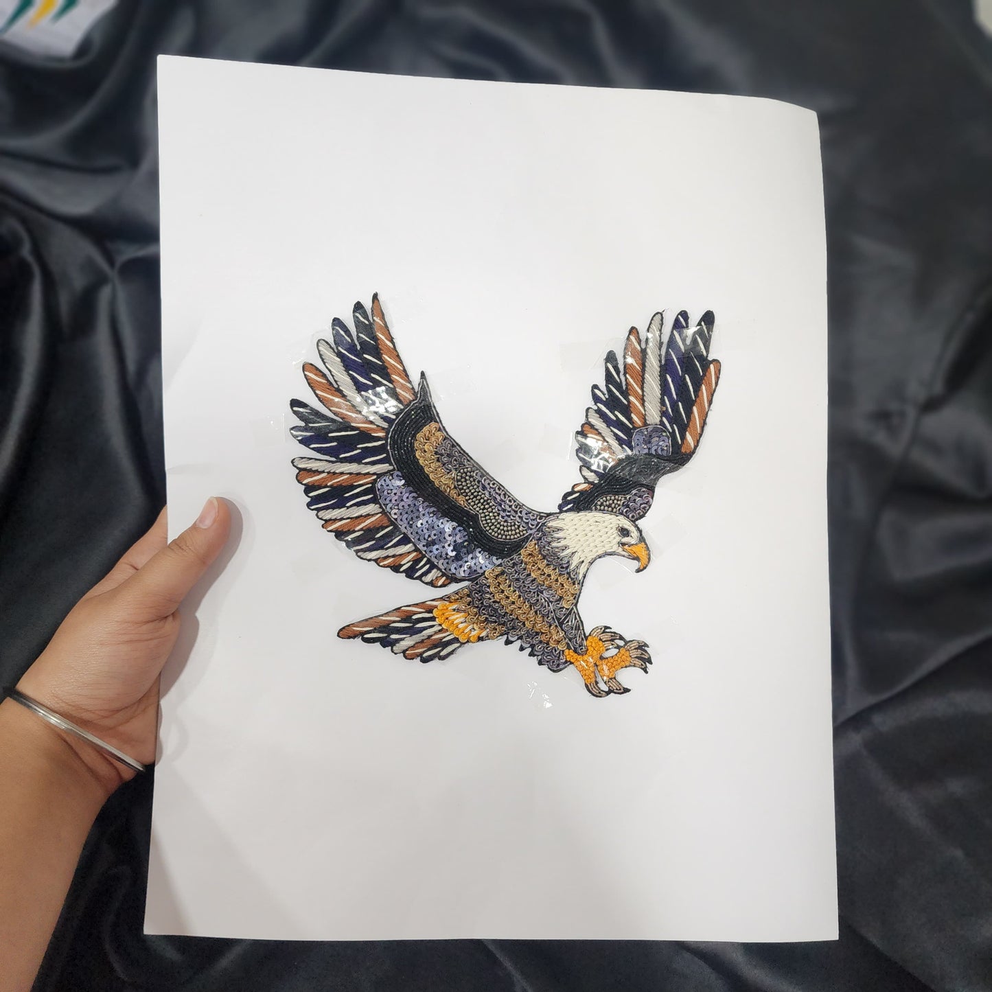 Multicolor Threadwork Eagle Design Patch Applique