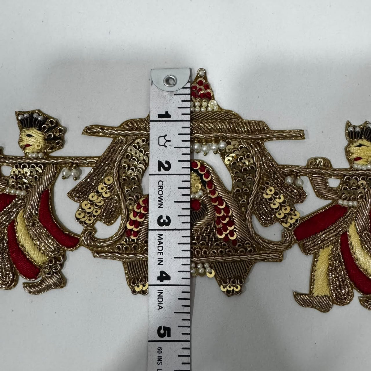 Designer Doli Zardozi Embroidered Applique Patch with Pearl