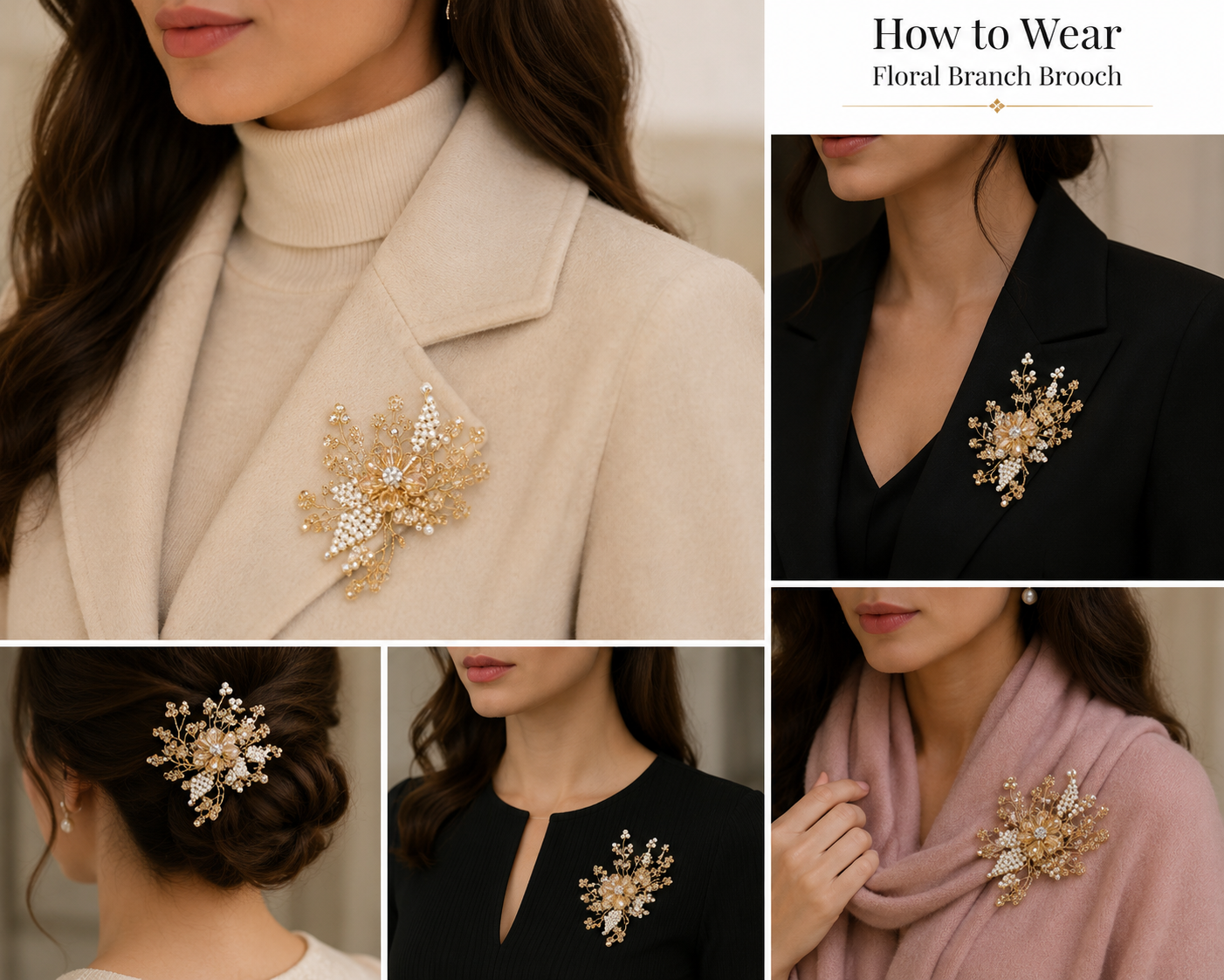Elegant Pearl & Crystal Floral Patch (1 piece)